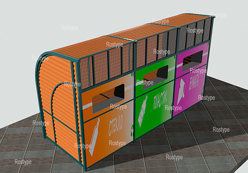 Площадка КРД 10.1  для хранения контейнеров для раздельного мусора от производителя